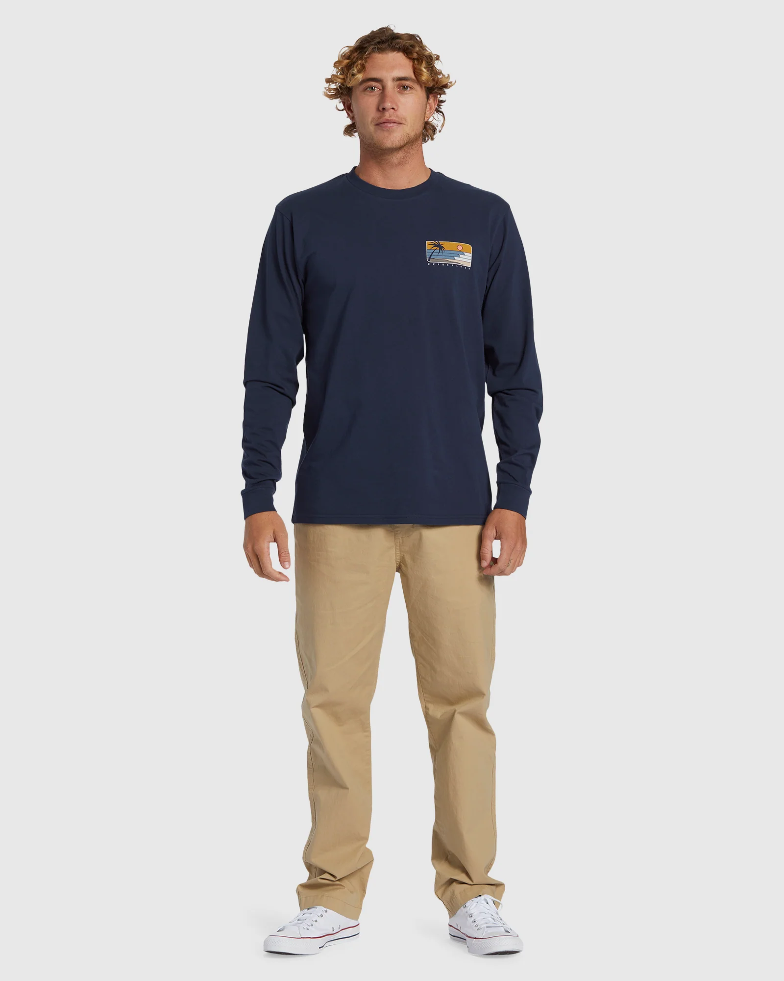 Mens Line Up Long Sleeve T-Shirt