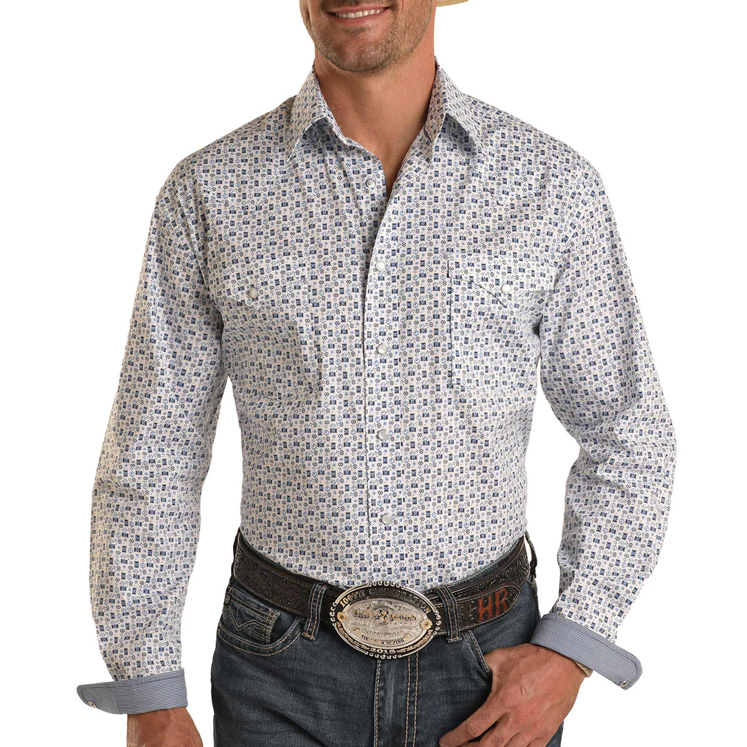 Rough Stock Men's Southwest Print Snap Shirt