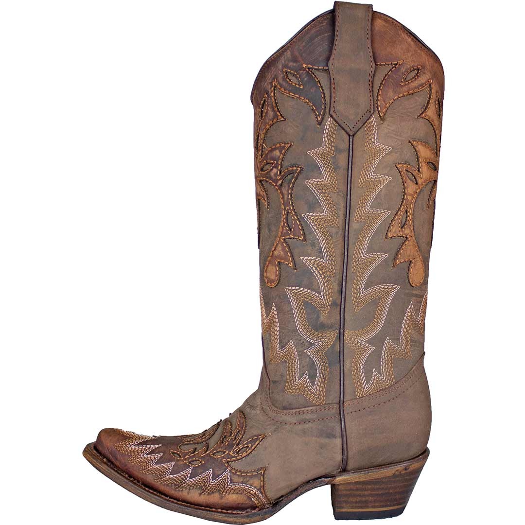 Circle G Women's Overlay & Embroidery Wing Cowgirl Boots