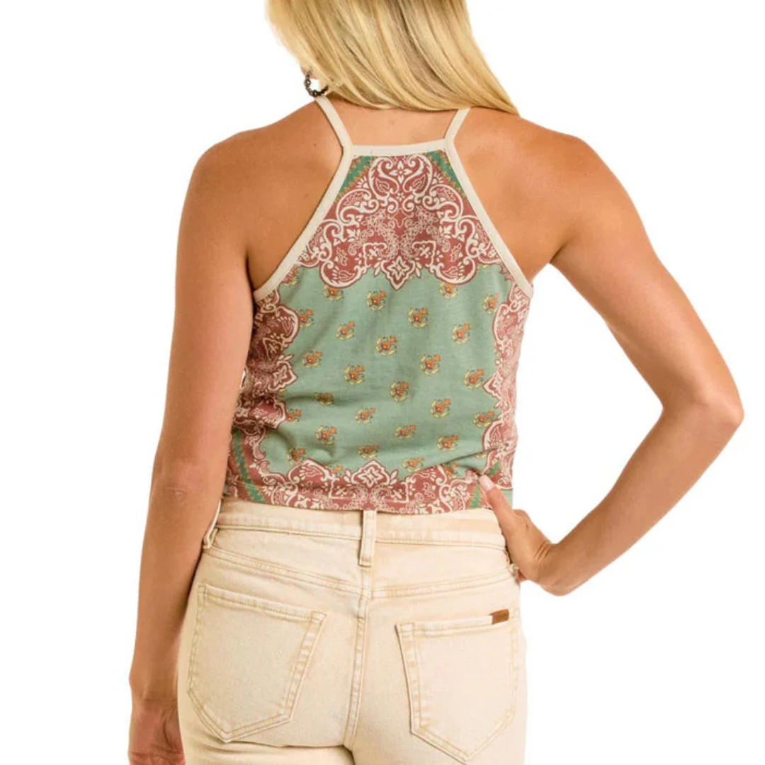 Rock & Roll Denim Women's Scarf Print Tank