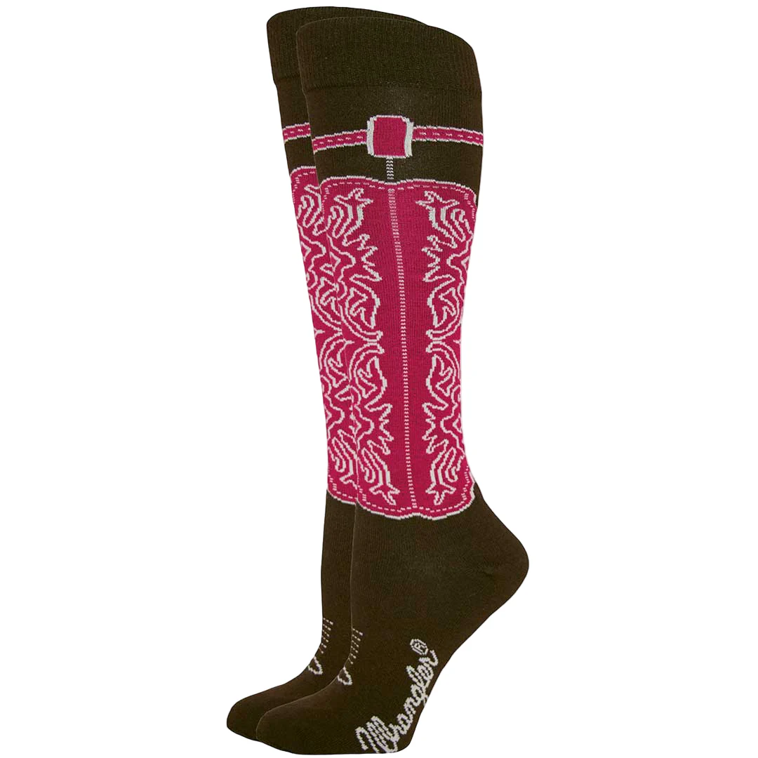 Wrangler Women's Wildwest Knee High Boot Socks