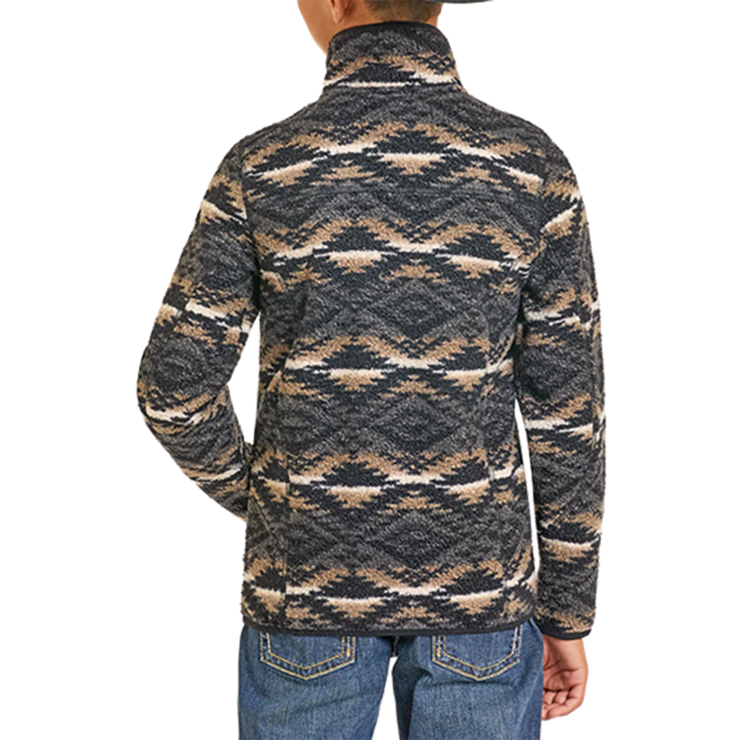 Rock & Roll Denim Boys' Printed Aztec 1/4 Zip Pullover