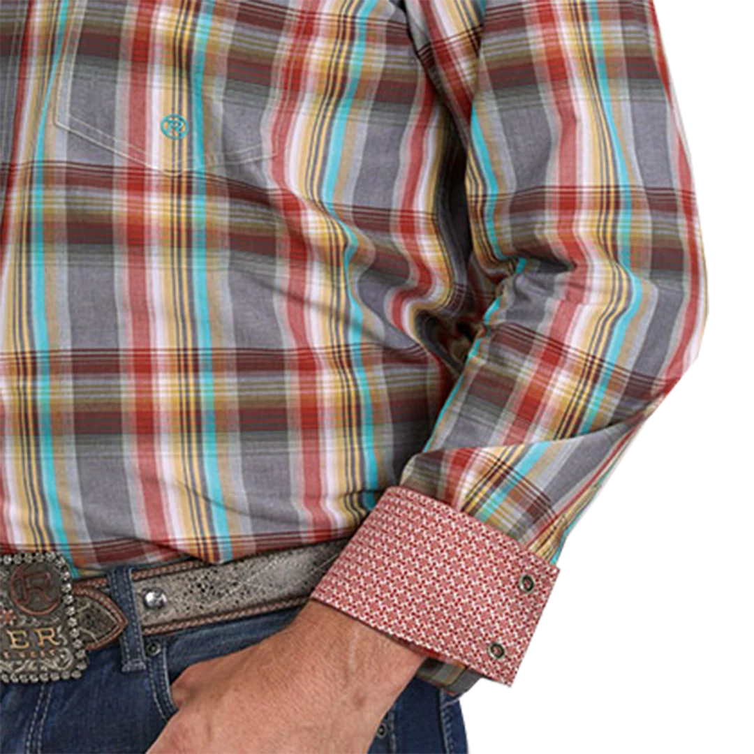 Roper Men's Amarillo Collection Plaid Long Sleeve Snap Shirt