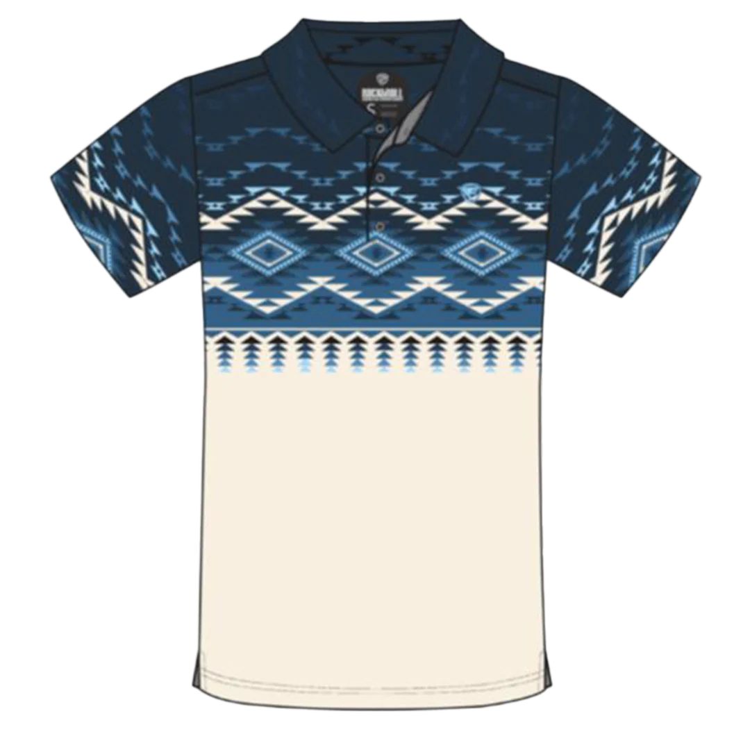 Rock & Roll Denim Boys' Border Printed Polo