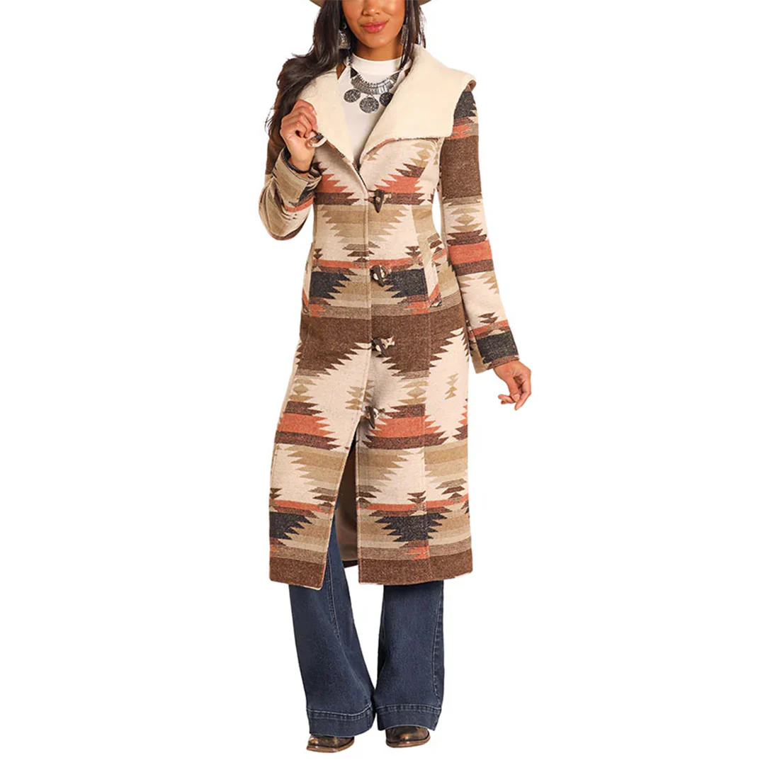 Powder River Outfitters Women's Aztec Long Wool Coat