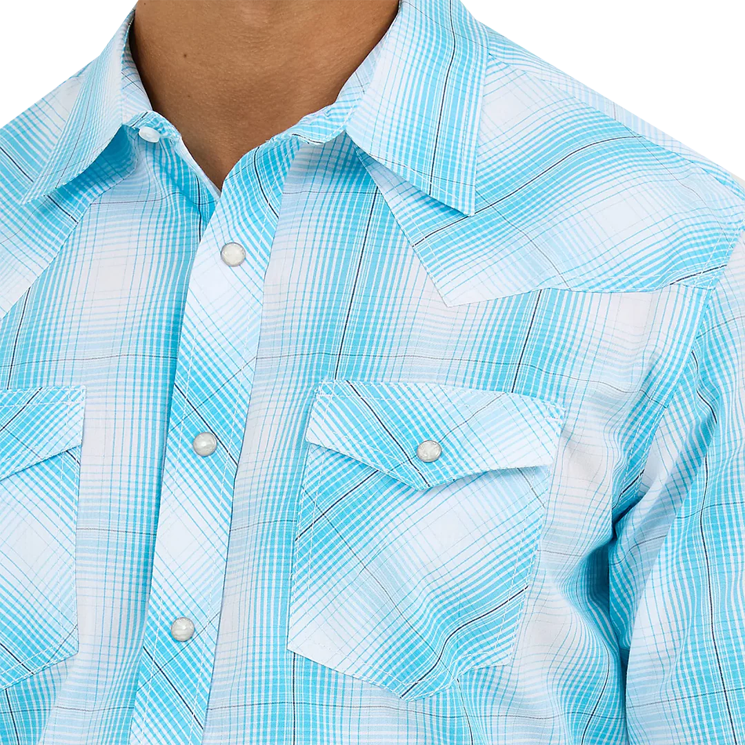 Wrangler Men's 20X Competition Advanced Comfort Plaid Long Sleeve Snap Shirt