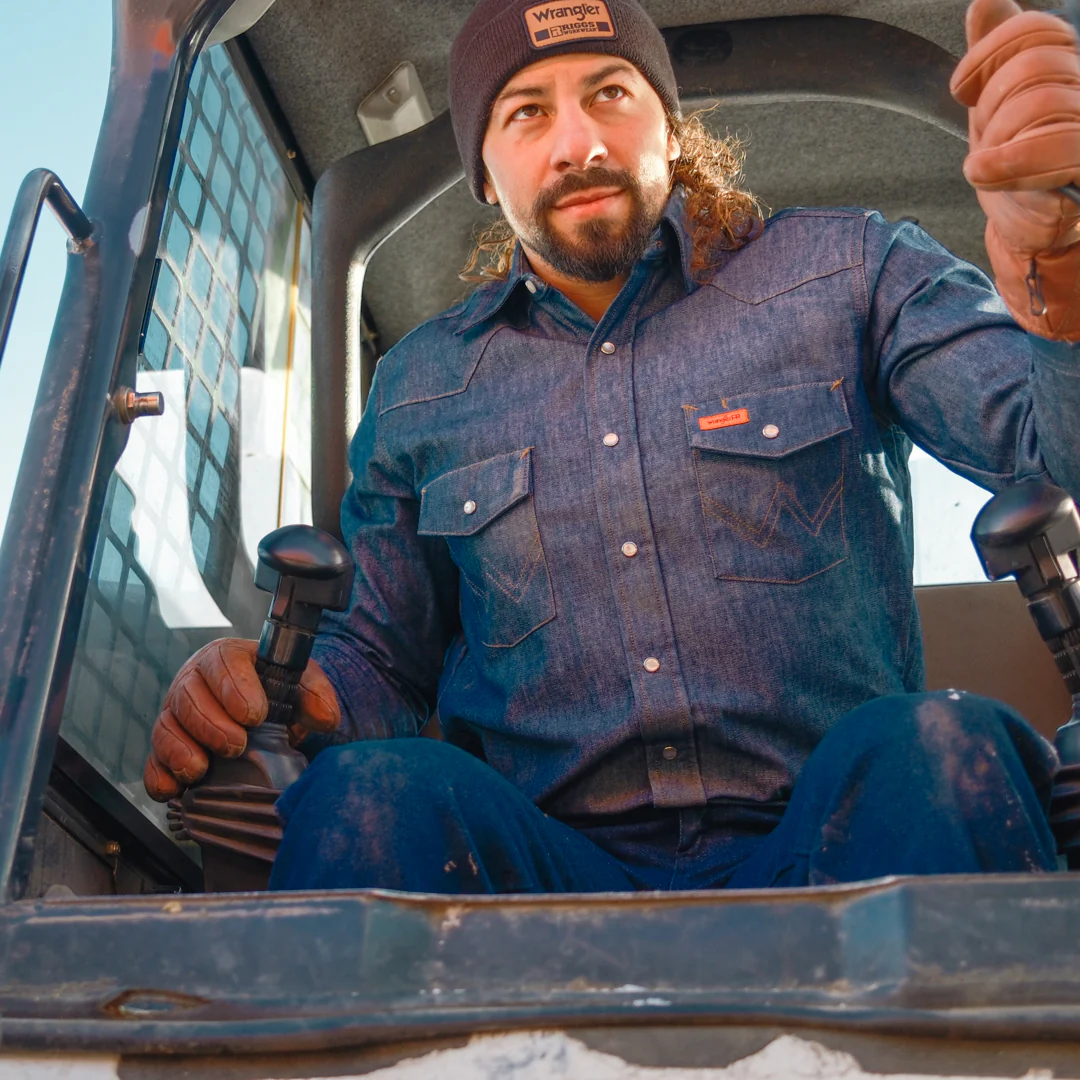 Wrangler Men's Flame Resistant Denim Work Shirt