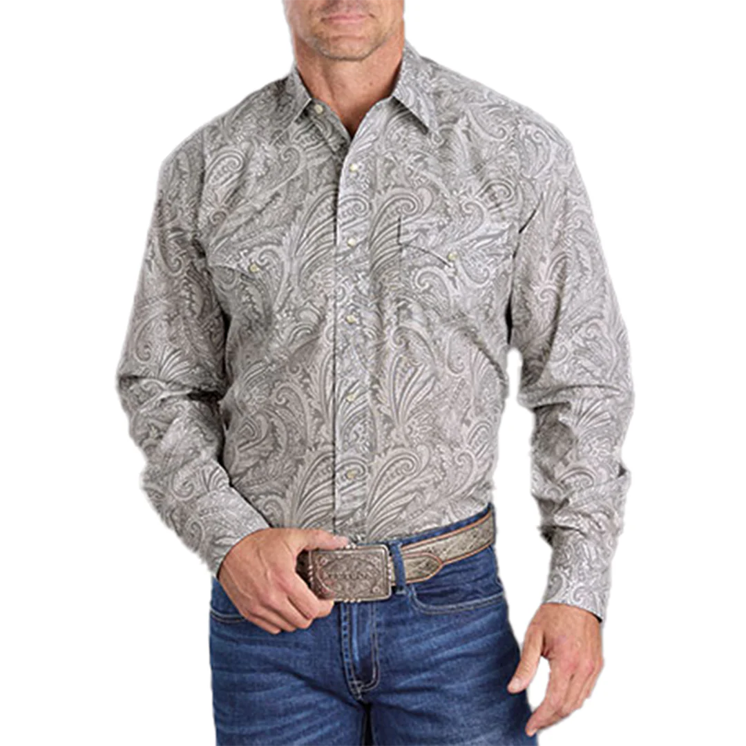 Stetson Men's Paisley Print Long Sleeve Snap Shirt