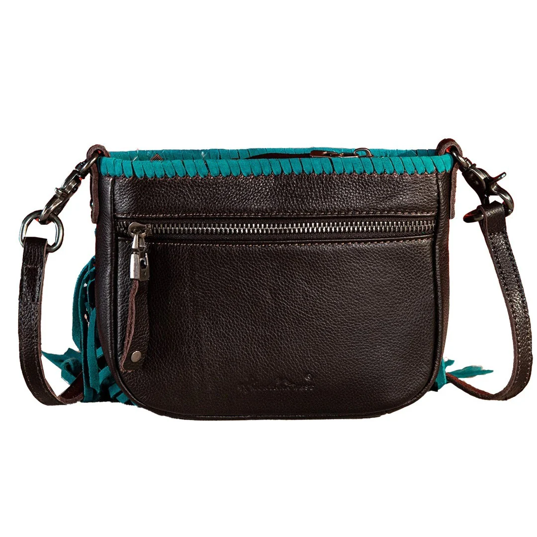 Montana West Genuine Leather Fringe Crossbody Bag