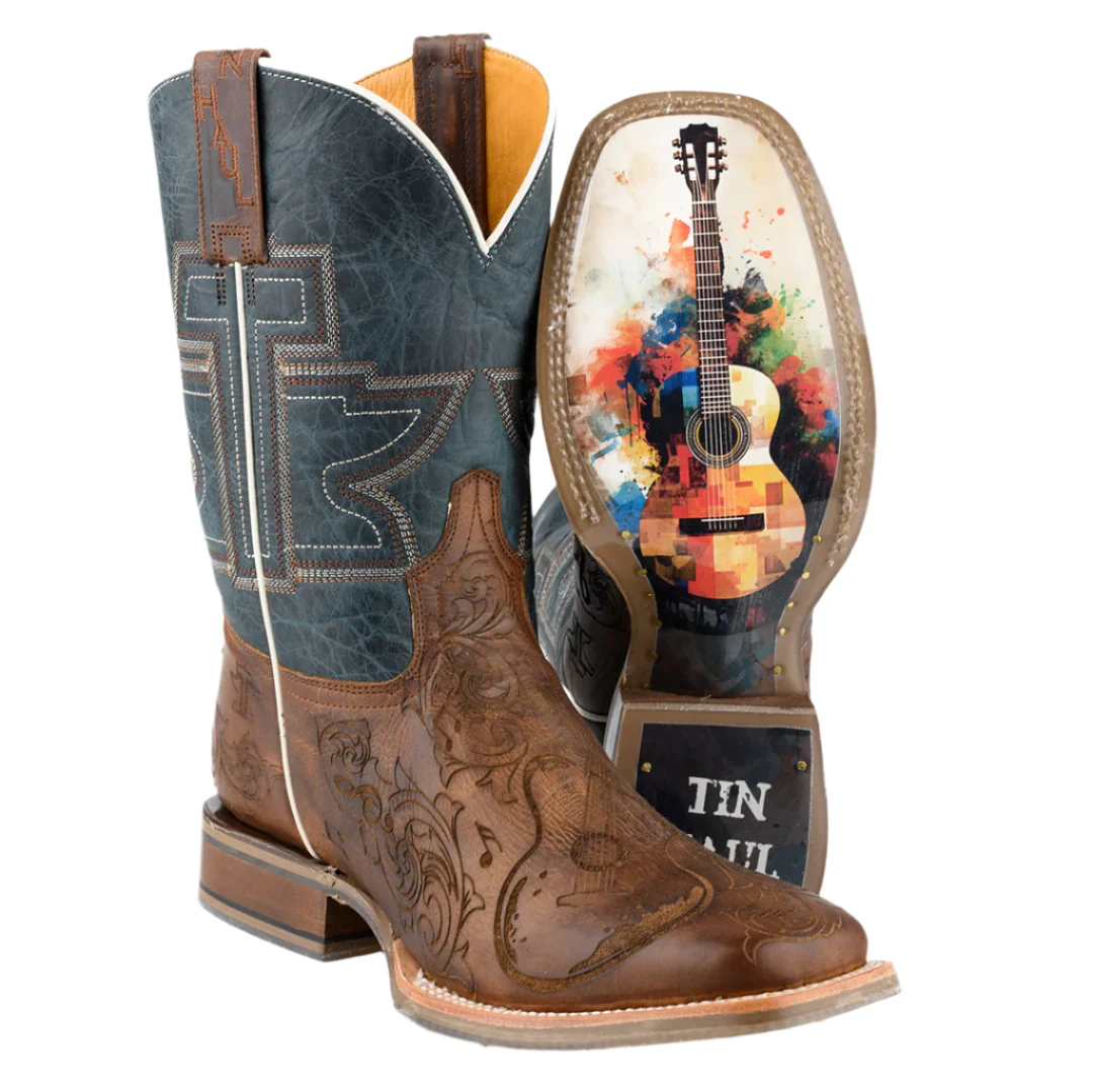 Tin Haul Men's Guitar Rock On Cowboy Boots