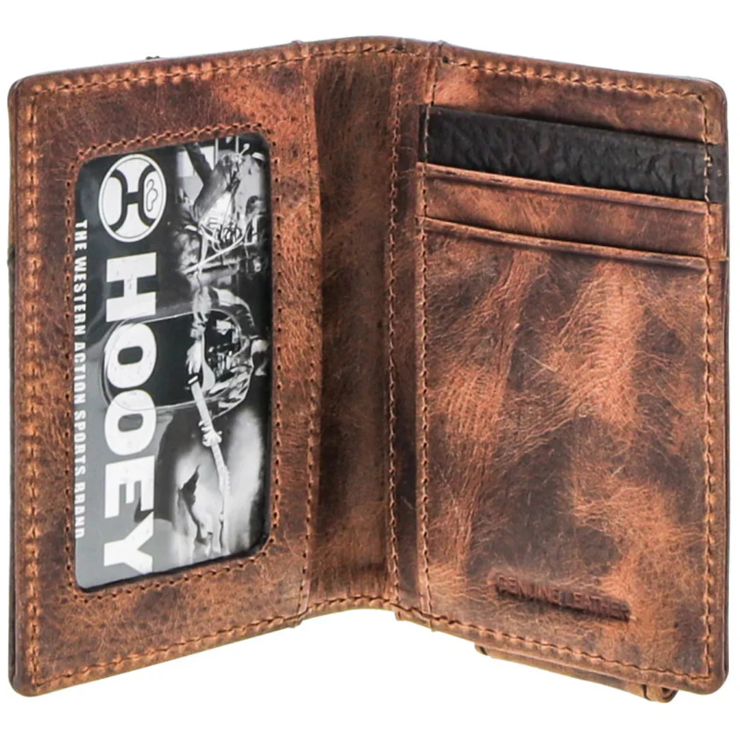 Hooey Men's Tahonta Dimond Patchwork Bifold Money Clip Wallet