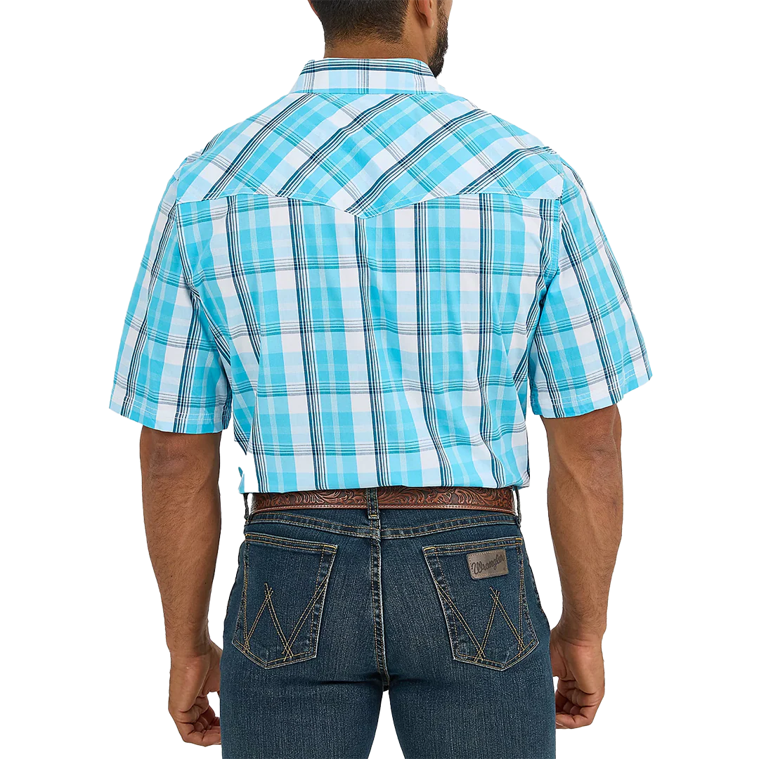 Wrangler Men's 20X Competition Advanced Comfort Plaid Short Sleeve Snap Shirt