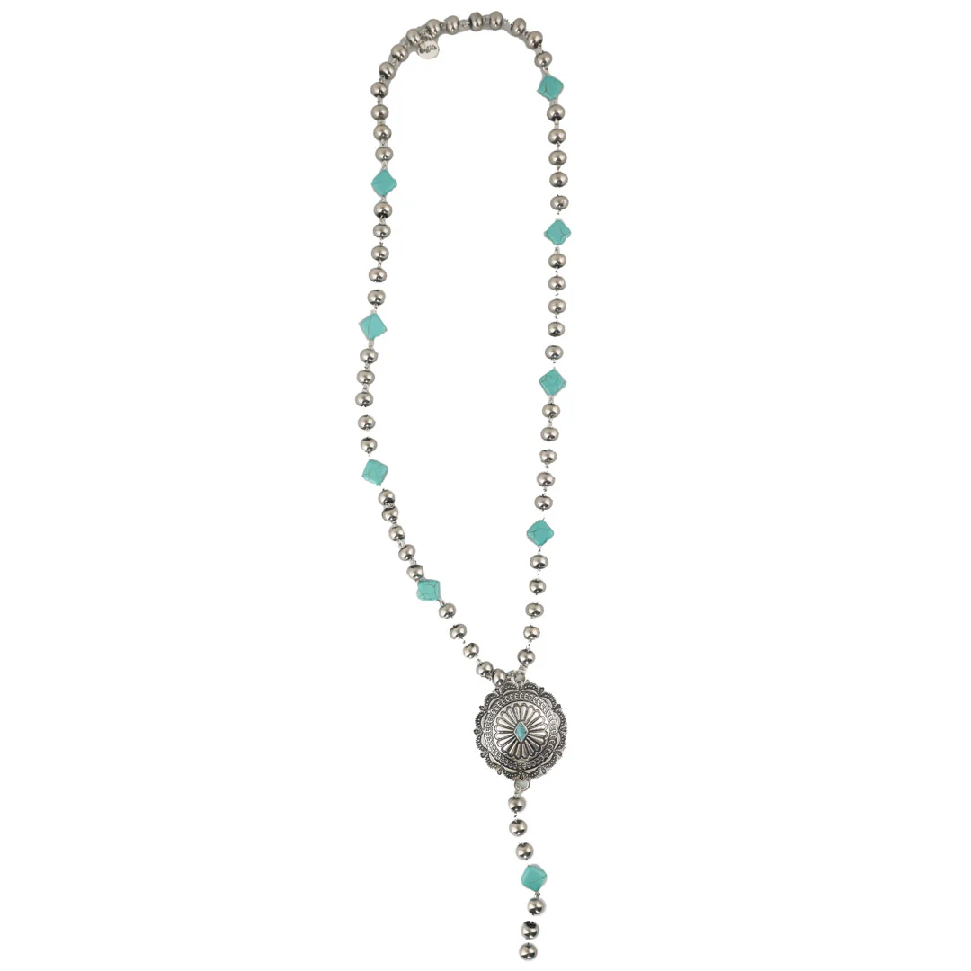 West & Co Jewelry  Turquoise Stone With Concho Necklace