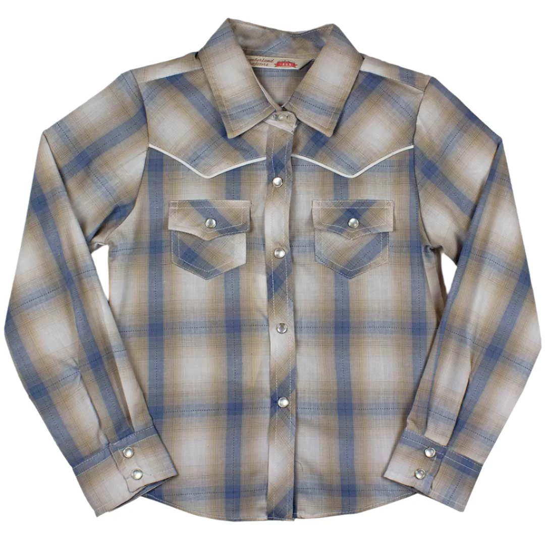 Cumberland Outfitters Girls' Plaid Snap Shirt