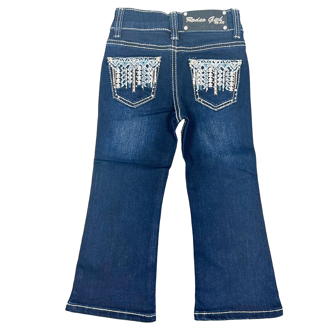 Rodeo Girl Girls' Aztec Embroidery Bootcut Jeans