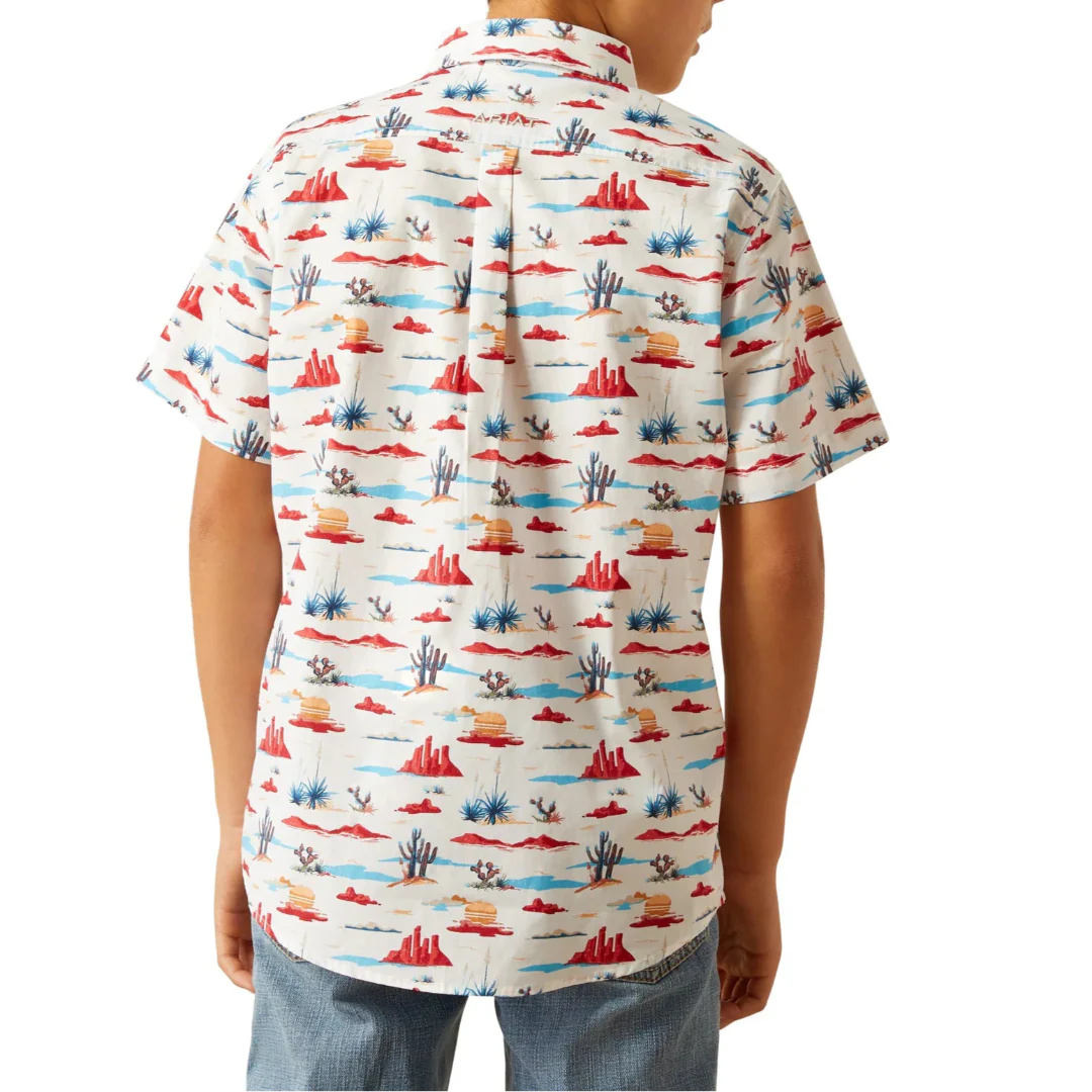 Ariat Boys' Scout Desert Print Short Sleeve Button Shirt