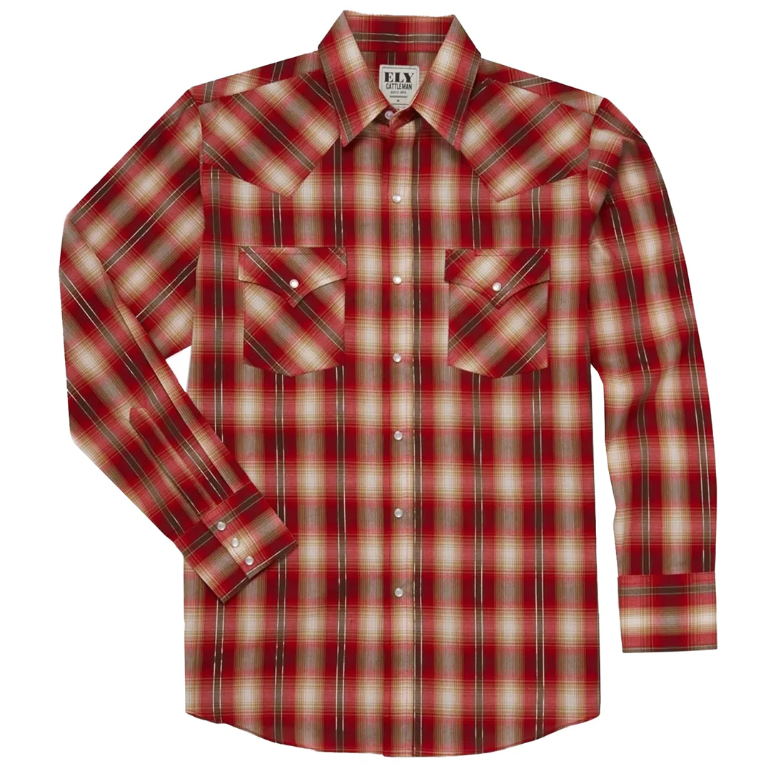 Ely Cattleman Men's Pearl Long Sleeve Snap Shirt