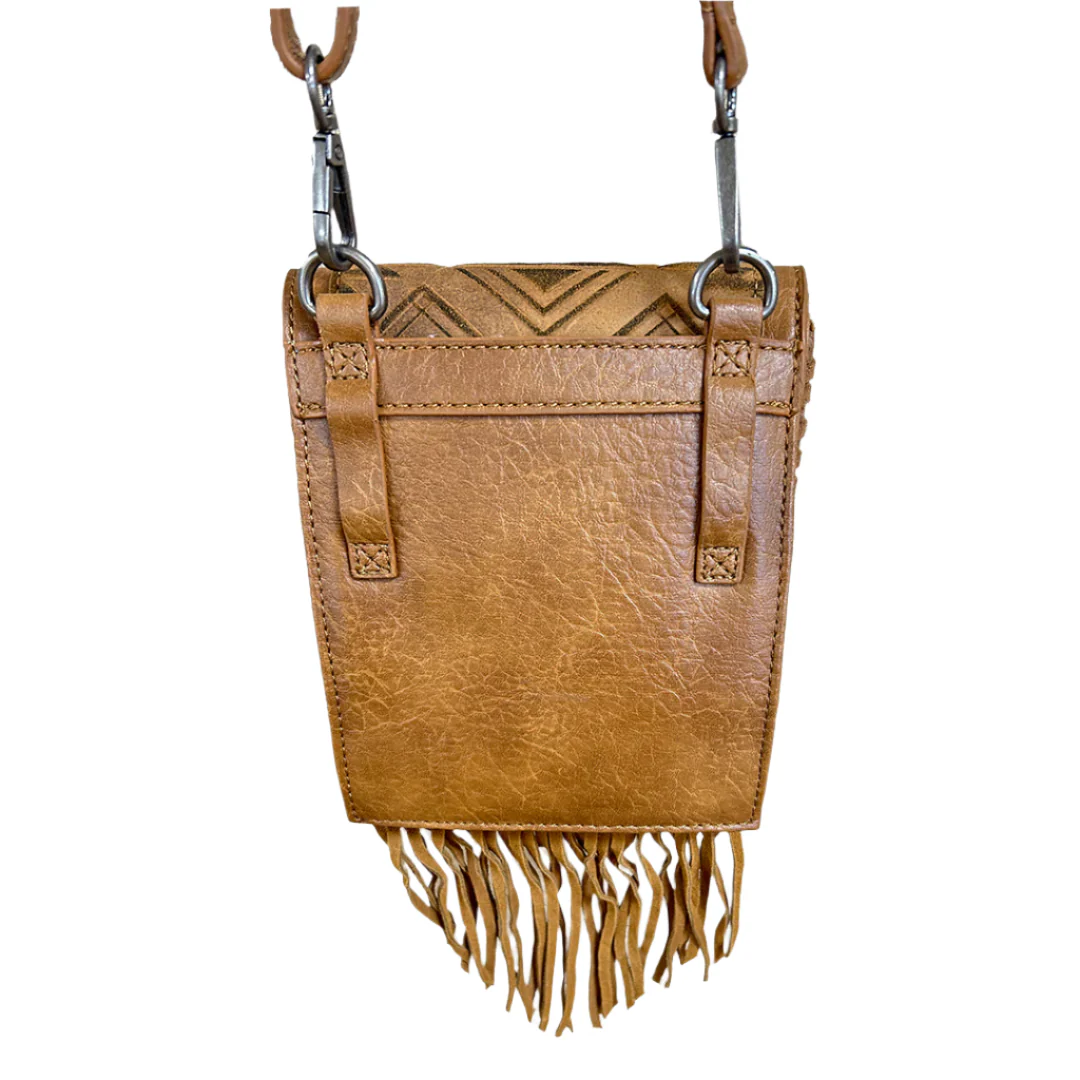 Catchfly Women's Aztec Pouch Fringe Crossbody Purse