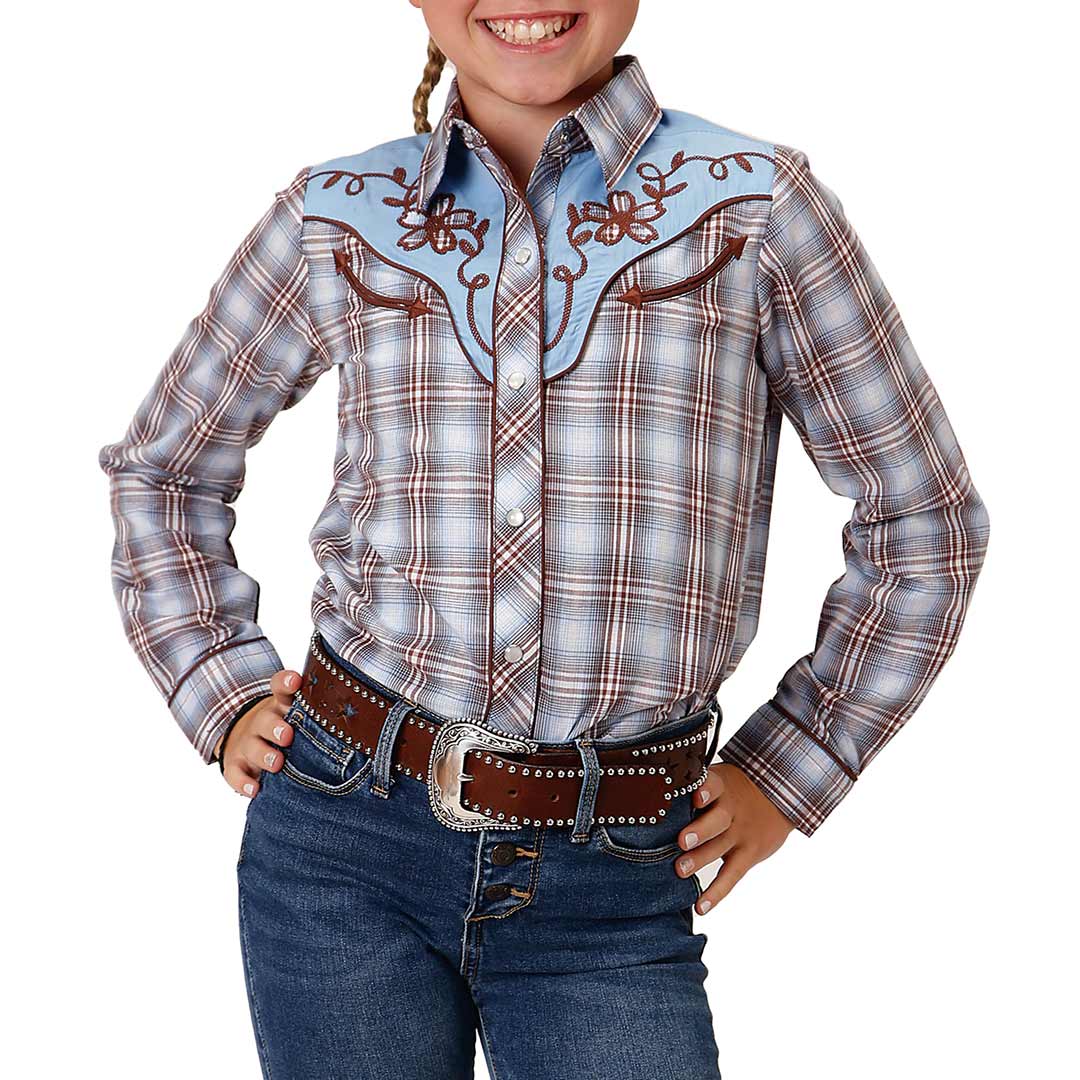Roper Girls' Fancy Yoke Plaid Snap Shirt