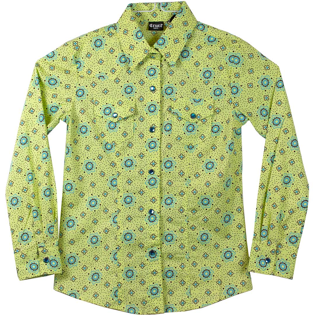 Cruel Denim Girls' Geometric Print Snap Shirt