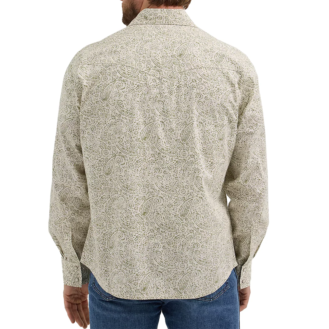 Wrangler Men's Retro Paisley Long Sleeve Snap Shirt