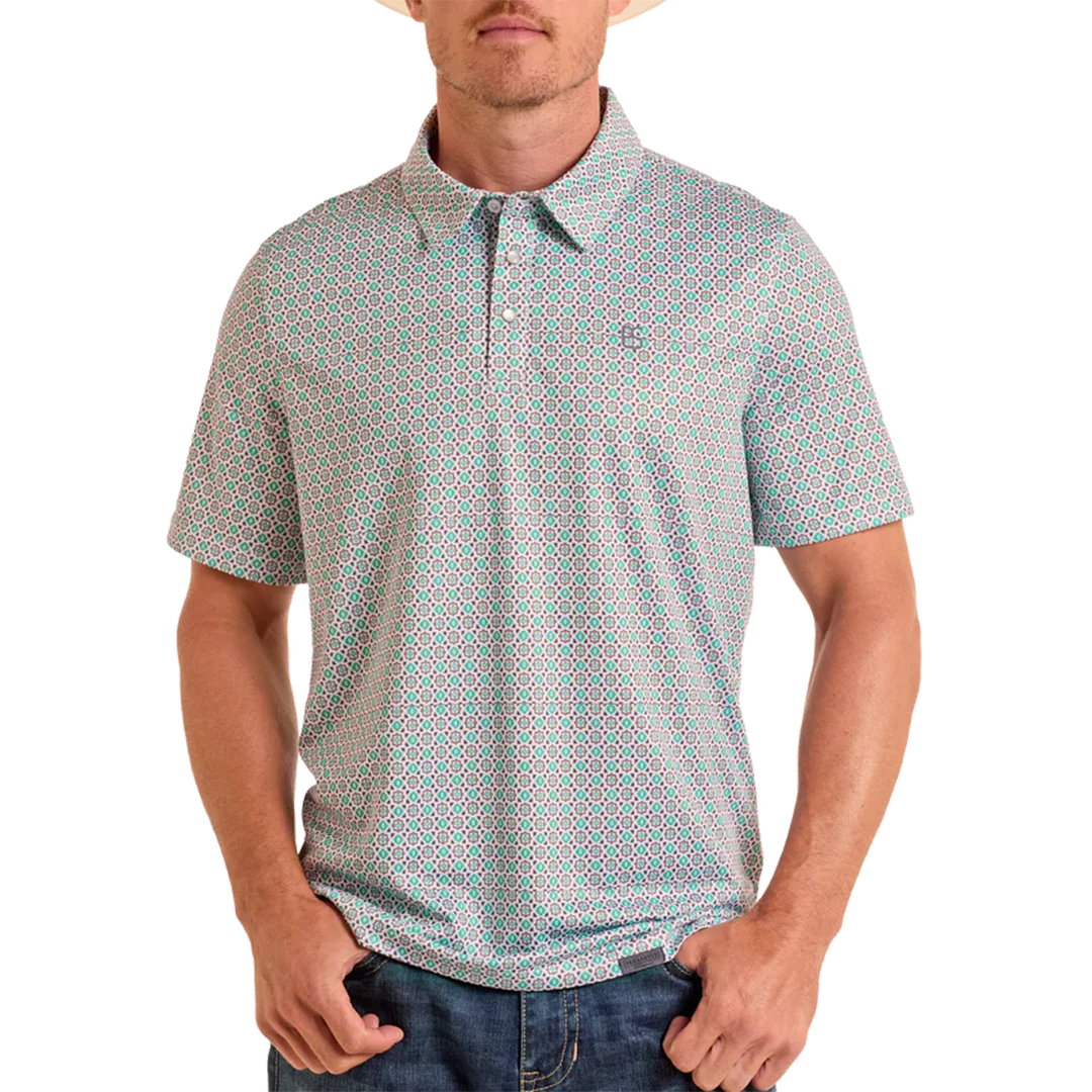 Panhandle Men's Aztec Geometric Print Performance Polo