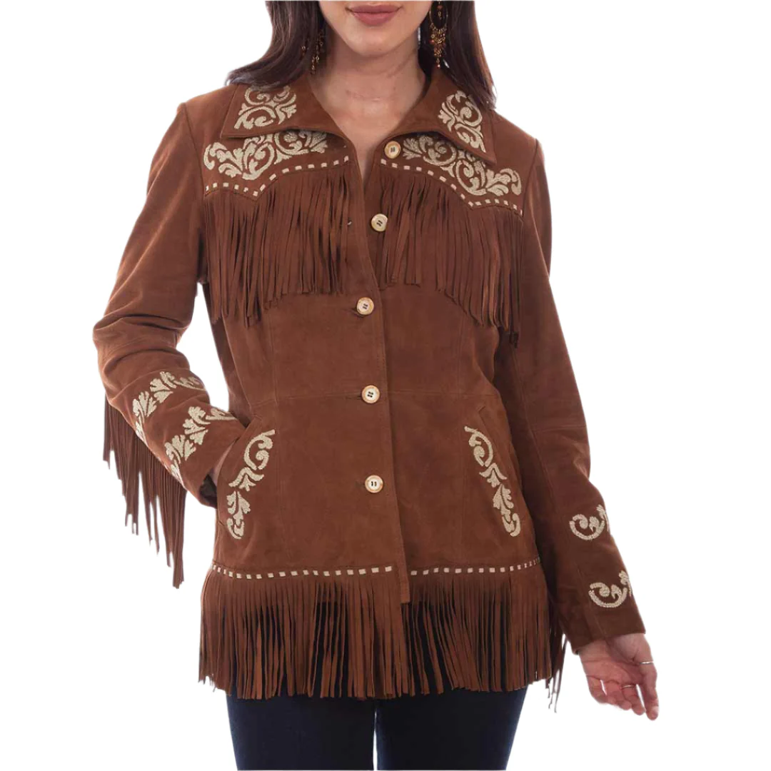 Scully Women's Fringe Embroidered Suede Jacket