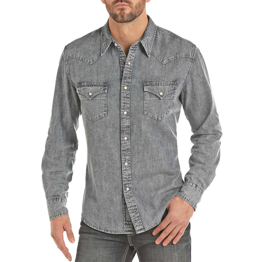 Rock & Roll Cowboy Men's Washed Denim Shirt