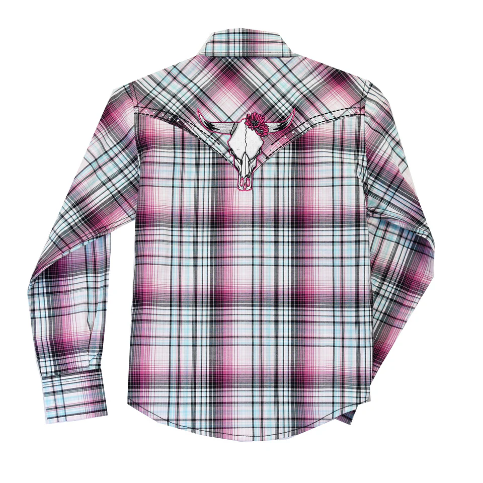 Cowgirl Hardware Girls' Plaid Shedua Western Snap Shirt