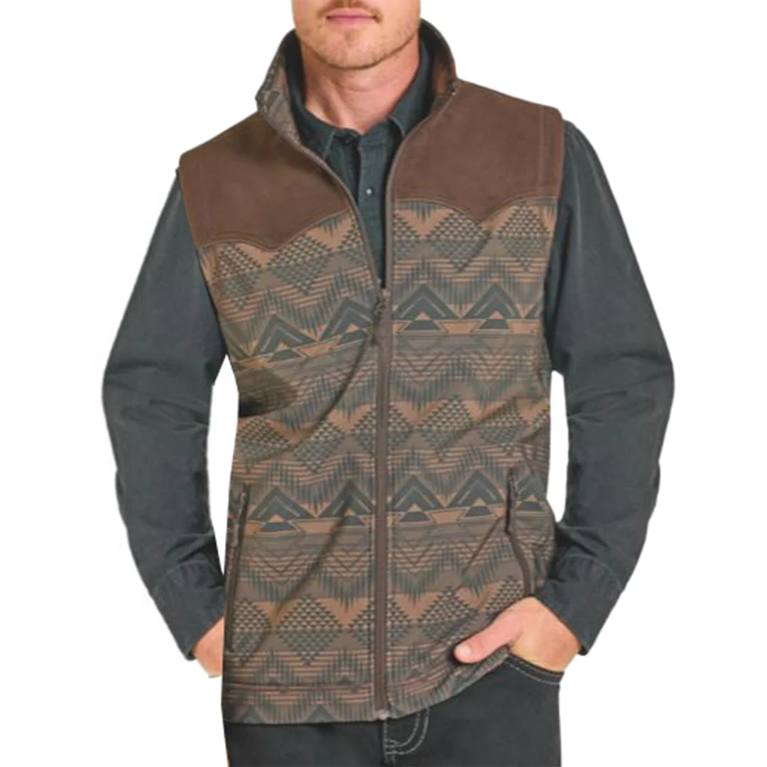Rock & Roll Denim Men's Aztec Softshell Vest