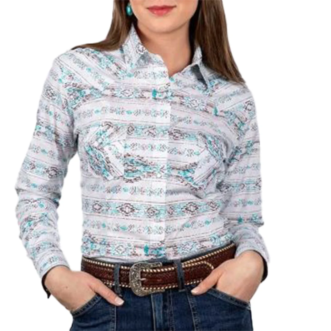 Panhandle Women's Southwest Aztec Long Sleeve Snap Shirt
