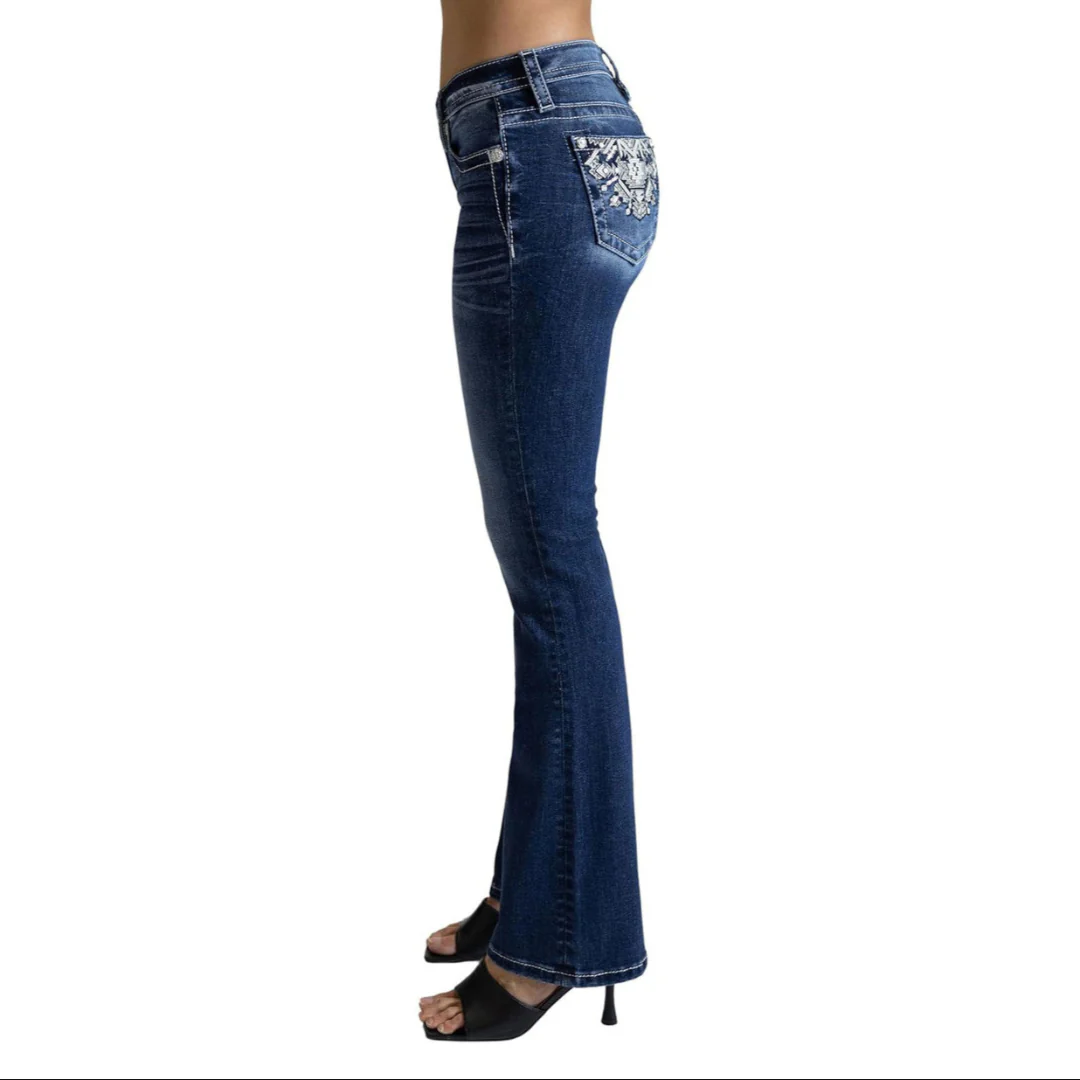 Miss Me Women's Seraphina Aztec Bootcut Jeans