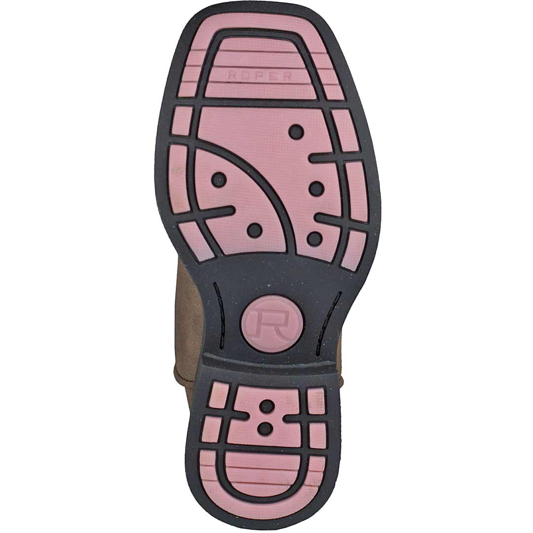 Roper Girls' Floral Shine Square Toe Cowgirl Boots