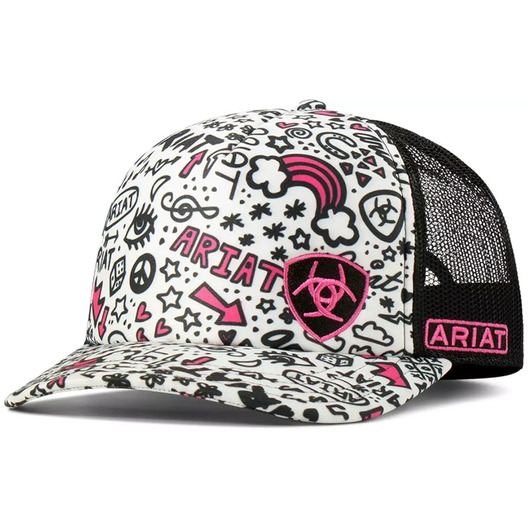 Ariat Women's Logo Doodles Multi Colored Mesh Back Cap