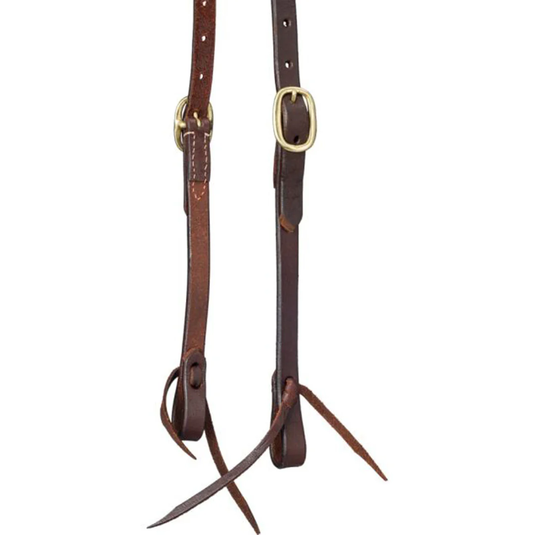 Tough 1 Royal King Harness Leather Pony Browband Headstall with Tie Ends