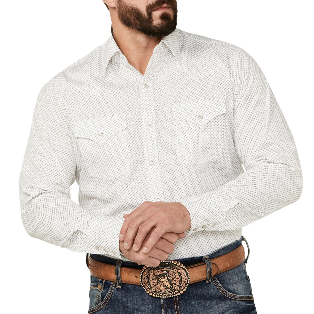 Ely Cattleman Men's Geo Print Pearl Snap Western Shirt