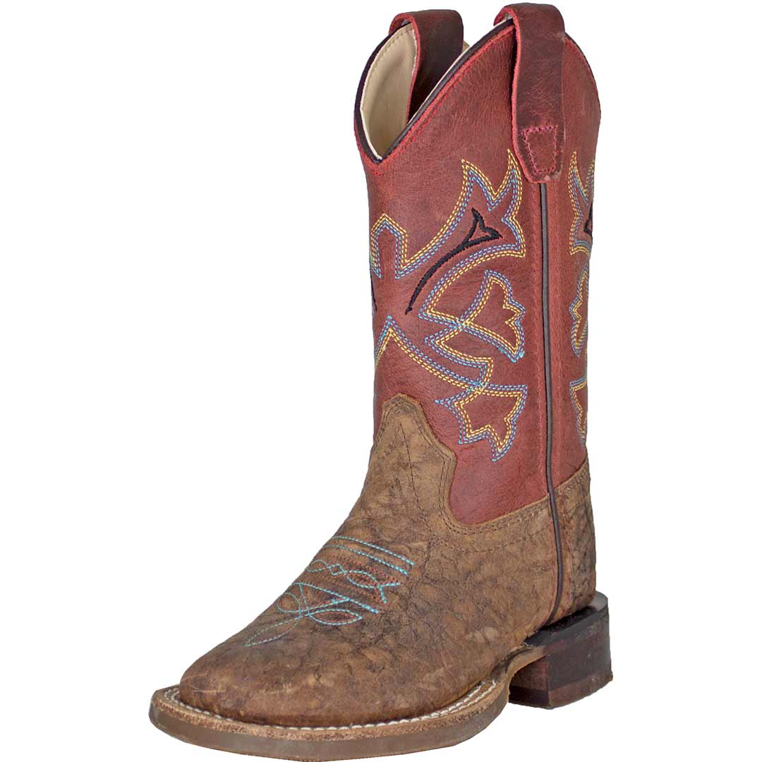 Old West Kids' Distressed Vamp Cowboy Boots
