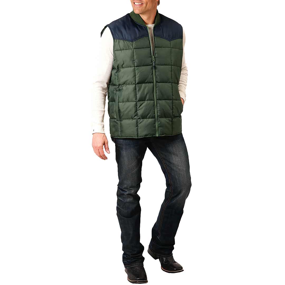 Roper Men's Contrast Yoke Quilted Vest
