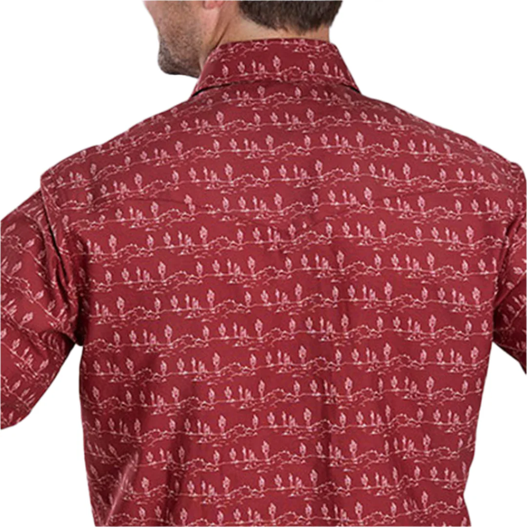 Roper Men's Cactus Print Long Sleeve Snap Shirt