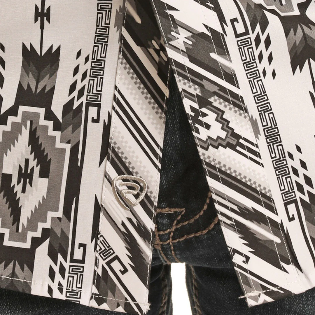 Rock & Roll Cowboy Men's Aztec Print Snap Shirt