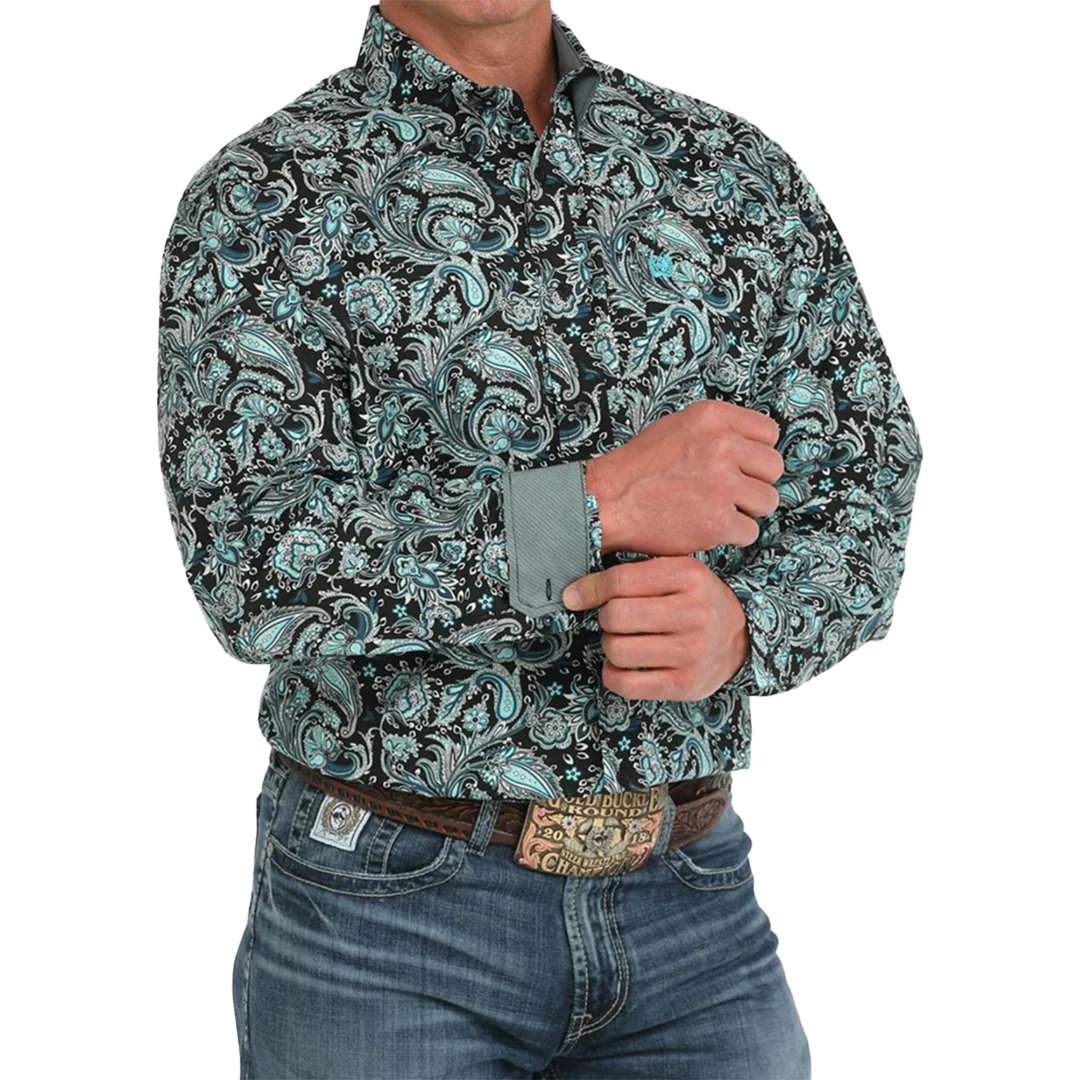 Cinch Men' Paisley Long Sleeve Button Shirt
