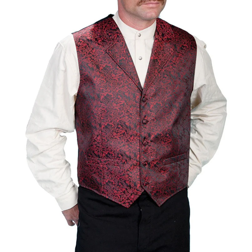 Scully RangeWear Red Dragon Pattern Satin Vest
