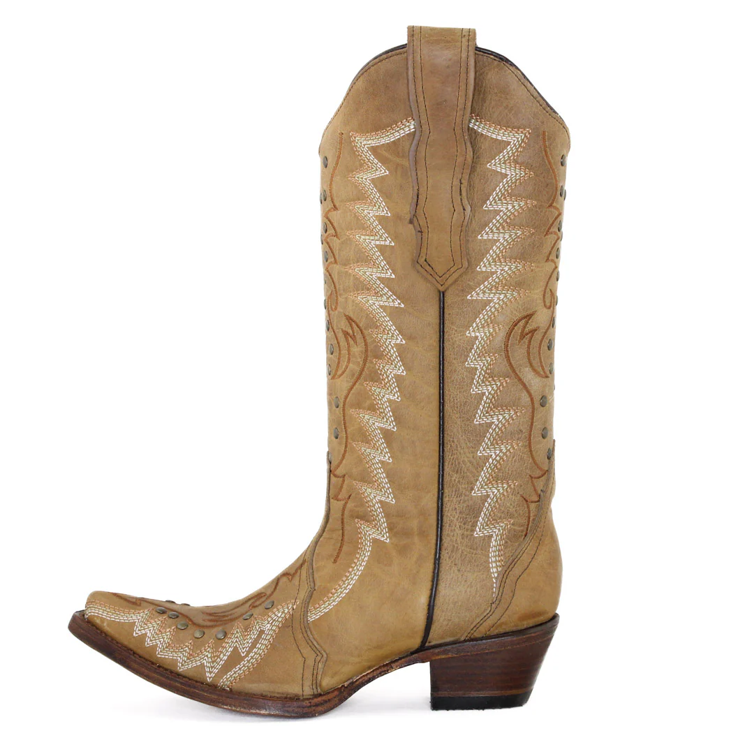 Circle G Women's Tan Studded Cowgirl Boots