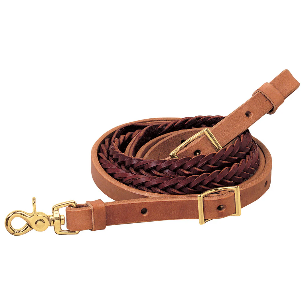 Weaver Harness & Latigo Leather 5-Plait Roper Reins