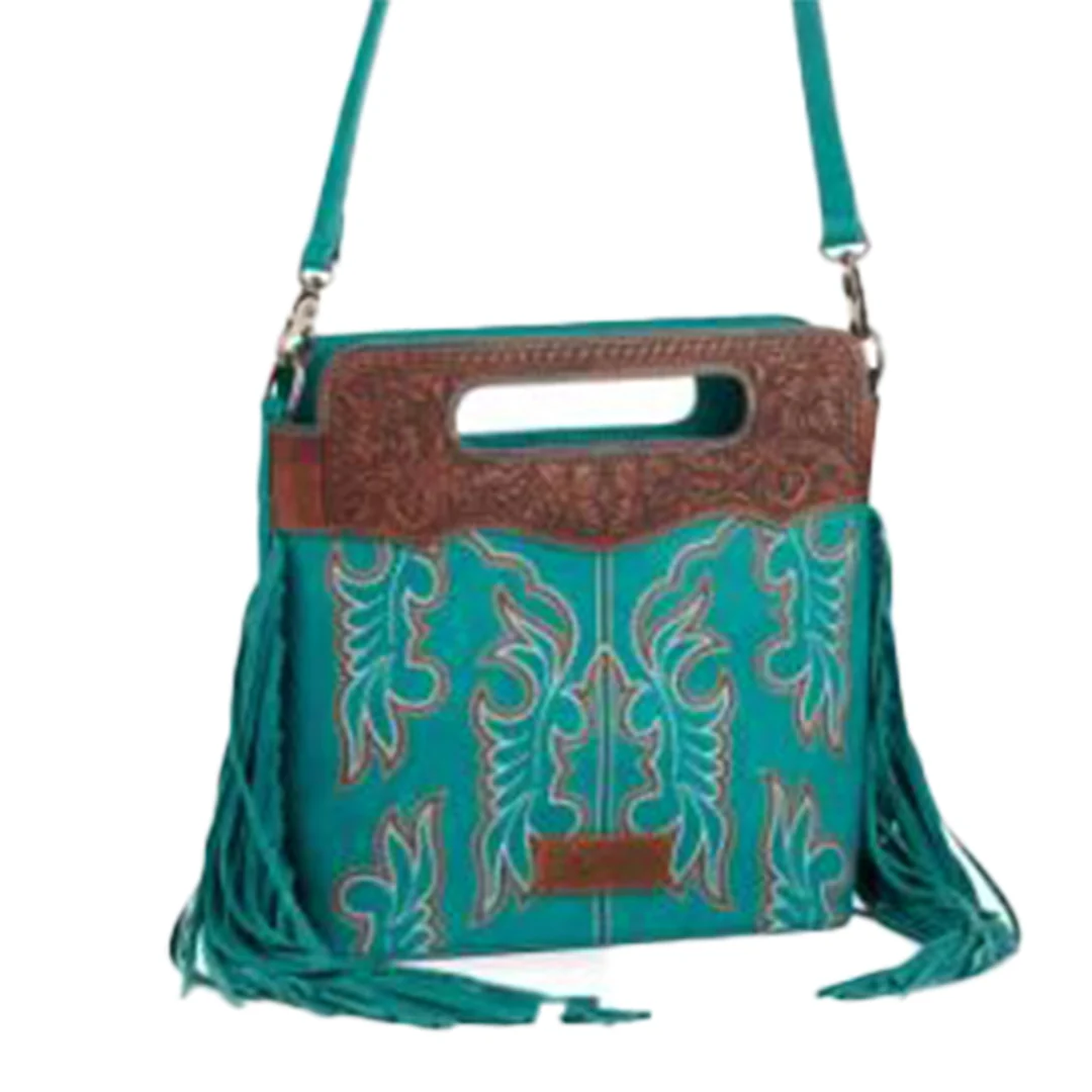 Wrangler Women's Boot Stitch Small Fringe Crossbody Bag