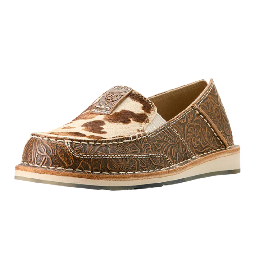 Ariat Women's Floral Embossed Brindle Hide Cruiser Slip-On Shoes