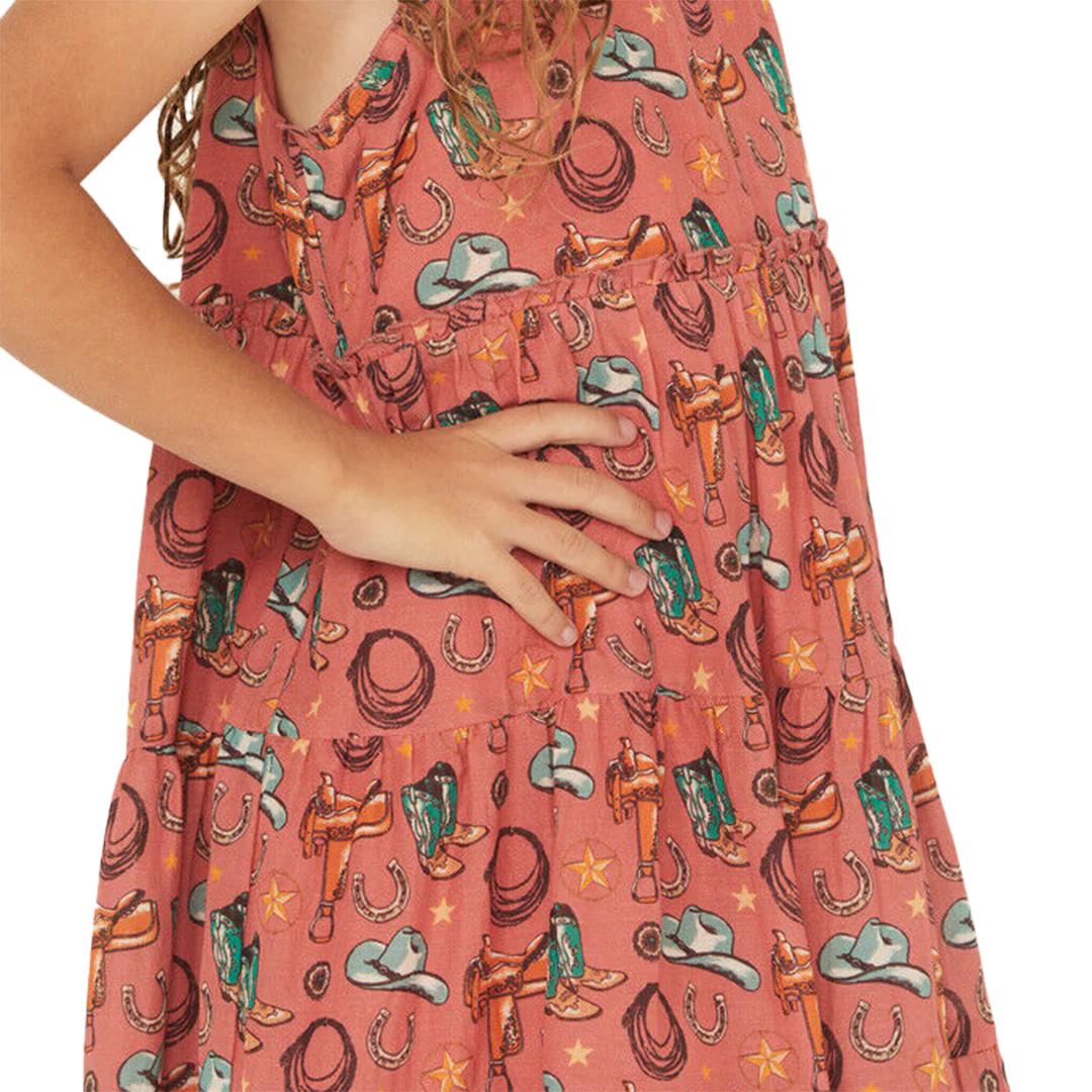 Rock & Roll Denim Girls' Conversational Print Dress