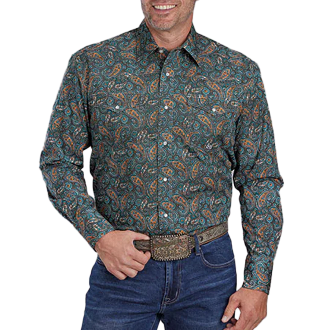 Roper Men's Amarillo Collection Paisley Long Sleeve Snap Shirt