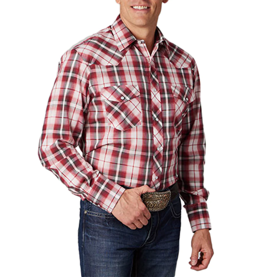 Roper Men's Plaid Long Sleeve Snap Shirt