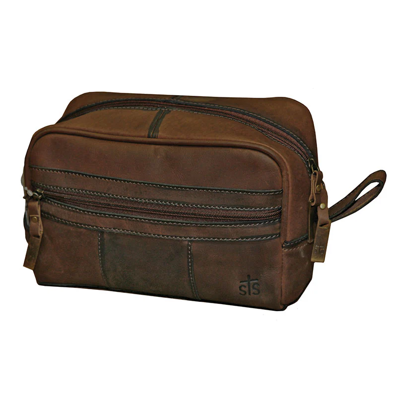 STS Ranchwear Foreman Brown Leather Shave Kit